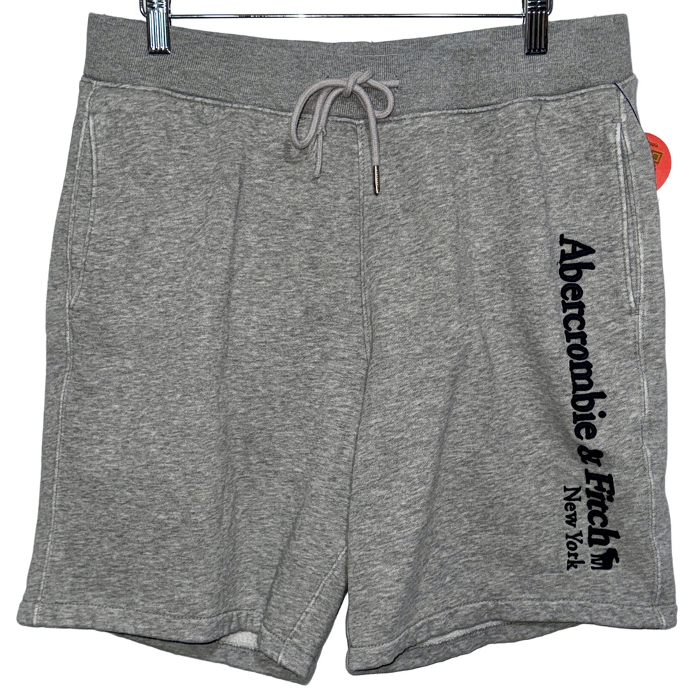 Abercrombie & Fitch Soft AF Fleece Gray Grey Black Sweat Athletic Shorts Size M
